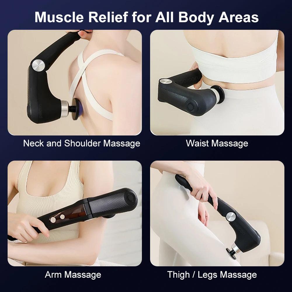 Fascia Massage Gun with Extension Handle – additional angle | Buzzora