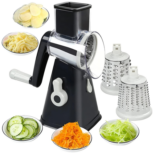 3-in-1 Rotary Cheese Grater & Vegetable Slicer – main product image | Buzzora