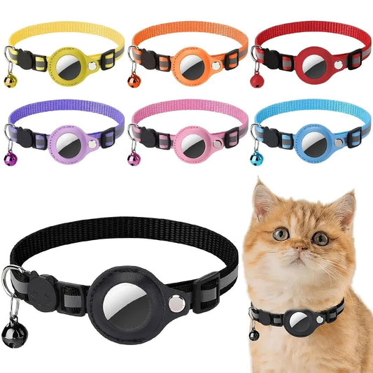 Reflective Cat Collar with AirTag Holder – main product image | Buzzora