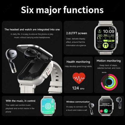 Smartwatch with Earbuds – product detail view | Buzzora