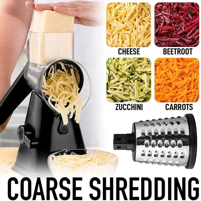 3-in-1 Rotary Cheese Grater & Vegetable Slicer – product detail view | Buzzora