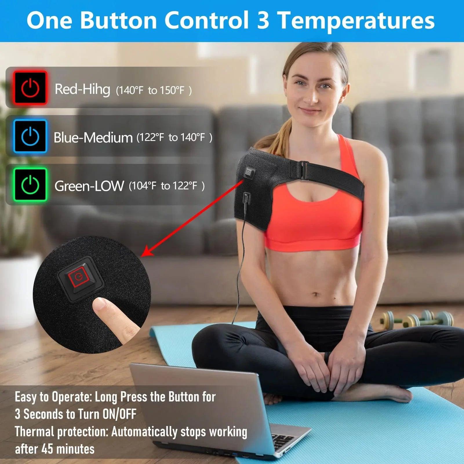 USB Heated Shoulder Brace – product detail view | Buzzora