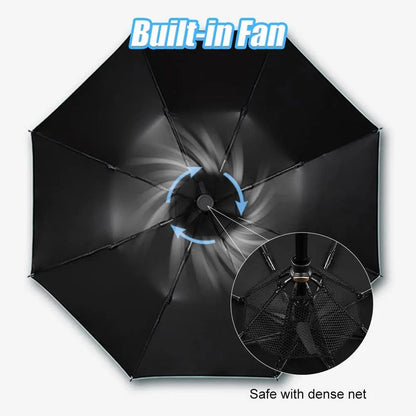 Portable Umbrella with Fan & Misting – product detail view | Buzzora