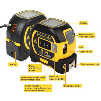 3-in-1 Laser Measure Tape – product detail view | Buzzora