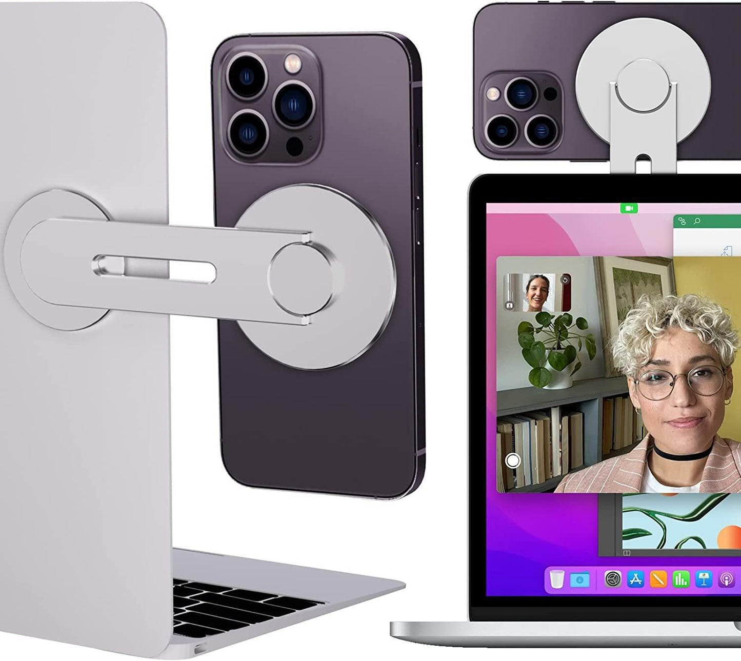 Magnetic Laptop Phone Holder – lifestyle use photo | Buzzora