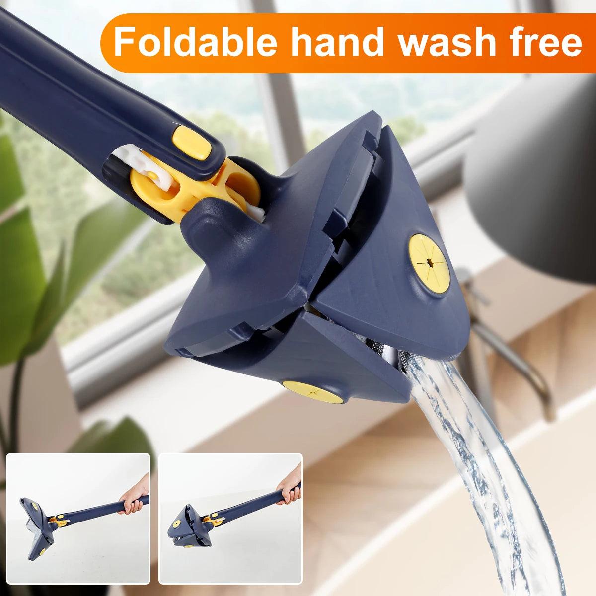 Self-Squeeze Triangular Mop – lifestyle use photo | Buzzora