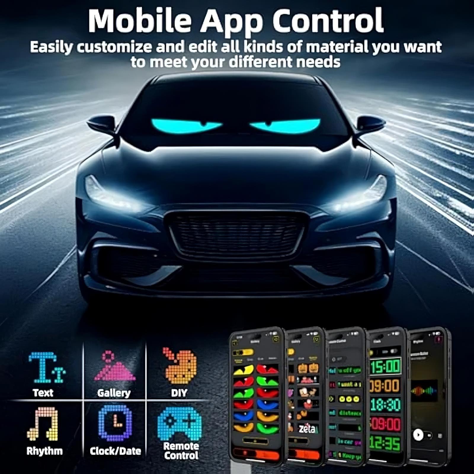 Dynamic LED Windshield Eyes – additional angle | Buzzora