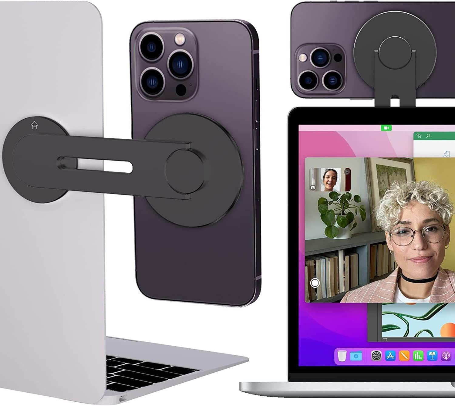 Magnetic Laptop Phone Holder – additional angle | Buzzora