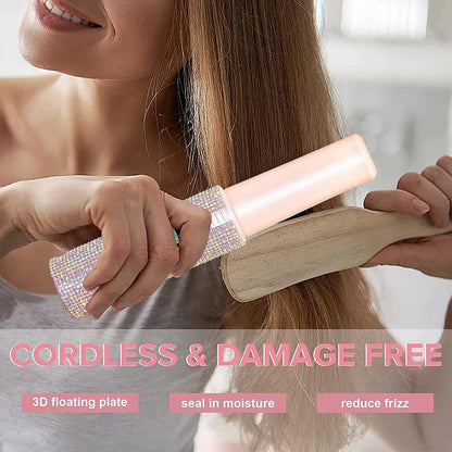 Portable Hair Straightener with Rhinestones – additional angle | Buzzora