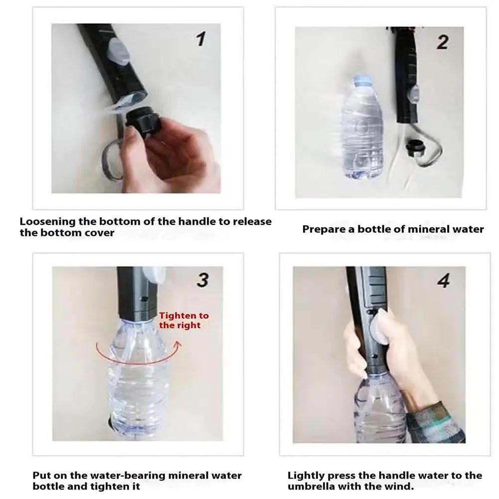 Portable Umbrella with Fan & Misting – packaging and accessories | Buzzora